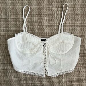 Forever 21 White Lace Crop Tank Top